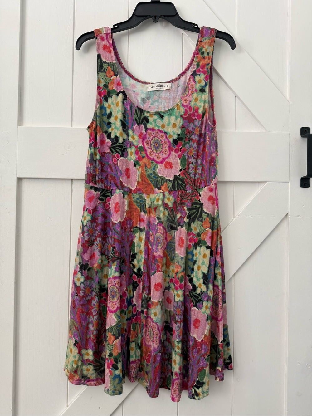 NATURAL LIFE Floral Midi Dress in Pink, Green, Purple